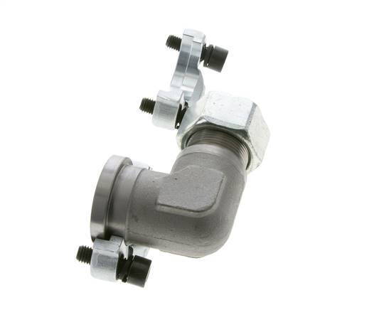 Codo de 1-1/4'' Brida SAE 3000 PSI Acero con 25S (M36x2) ISO 6162-1