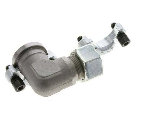 Codo de 1-1/4'' Brida SAE 3000 PSI Acero con 25S (M36x2) ISO 6162-1