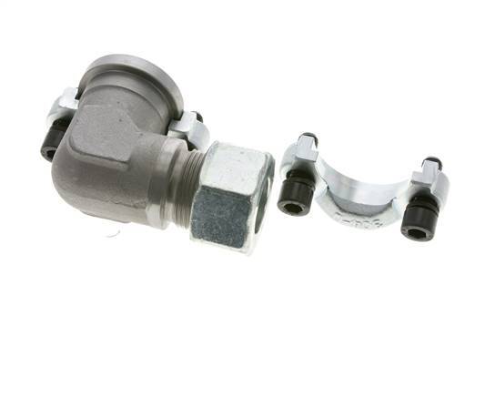 Codo de 1-1/4'' Brida SAE 3000 PSI Acero con 25S (M36x2) ISO 6162-1