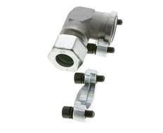 Codo de 1-1/4'' Brida SAE 3000 PSI Acero con 25S (M36x2) ISO 6162-1