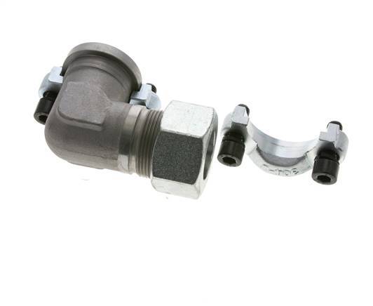 Codo de 1-1/4'' Brida SAE 3000 PSI Acero con 30S (M42x2) ISO 6162-1