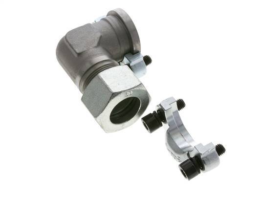 Codo de 1-1/4'' Brida SAE 3000 PSI Acero con 30S (M42x2) ISO 6162-1