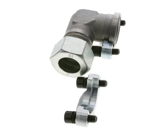 Codo de 1-1/4'' Brida SAE 3000 PSI Acero con 30S (M42x2) ISO 6162-1