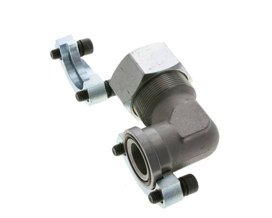 Codo de 1-1/4'' Brida SAE 3000 PSI Acero con 38S (M52x2) ISO 6162-1