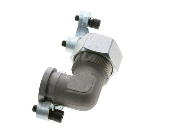 Codo de 1-1/4'' Brida SAE 3000 PSI Acero con 38S (M52x2) ISO 6162-1
