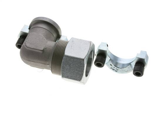 Codo de 1-1/4'' Brida SAE 3000 PSI Acero con 38S (M52x2) ISO 6162-1