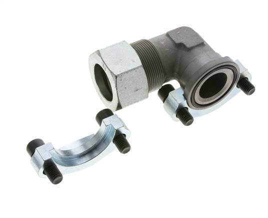 Codo de 1-1/2'' Brida SAE 3000 PSI Acero con 38S (M52x2) ISO 6162-1