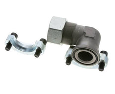Codo de 1-1/2'' Brida SAE 3000 PSI Acero con 38S (M52x2) ISO 6162-1