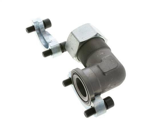 Codo de 1-1/2'' Brida SAE 3000 PSI Acero con 38S (M52x2) ISO 6162-1