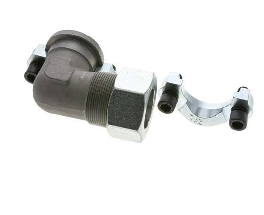 Codo de 1-1/2'' Brida SAE 3000 PSI Acero con 38S (M52x2) ISO 6162-1