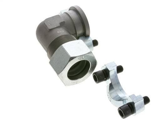 Codo de 1-1/2'' Brida SAE 3000 PSI Acero con 38S (M52x2) ISO 6162-1
