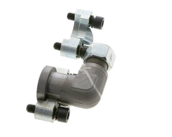 3/4'' Codo SAE Brida 6000 PSI Acero con 16S (M24x1.5) ISO 6162-2