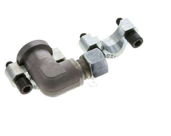 3/4'' Codo SAE Brida 6000 PSI Acero con 16S (M24x1.5) ISO 6162-2