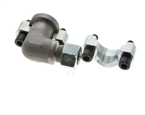 3/4'' Codo SAE Brida 6000 PSI Acero con 16S (M24x1.5) ISO 6162-2