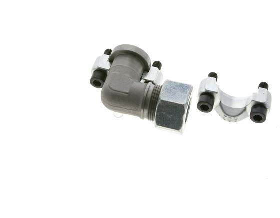 Codo 3/4'' Brida SAE 6000 PSI Acero con 25S (M36x2) ISO 6162-2