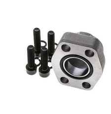 Brida SAE 1-1/4'' Acero liso 3000 PSI con roscas hembra G1-1/4'' ISO 6162-1