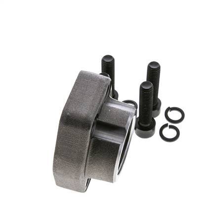 Brida SAE 1-1/4'' Acero liso 3000 PSI con roscas hembra G1-1/4'' ISO 6162-1