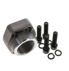 Brida SAE 1-1/4'' Acero liso 3000 PSI con roscas hembra G1-1/4'' ISO 6162-1