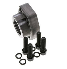 Brida SAE 1-1/4'' Acero liso 3000 PSI con roscas hembra G1-1/4'' ISO 6162-1