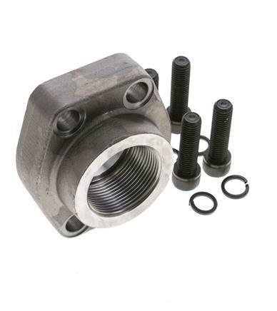 2'' SAE Flange 3000 PSI Plain Steel with G1-1/2'' Female Threads ISO 6162-1