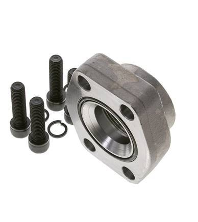 2'' SAE Flange 3000 PSI Plain Steel with G1-1/2'' Female Threads ISO 6162-1