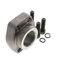 2'' SAE Flange 3000 PSI Plain Steel with G1-1/2'' Female Threads ISO 6162-1