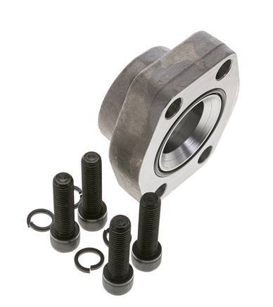 2'' SAE Flange 3000 PSI Plain Steel with G1-1/2'' Female Threads ISO 6162-1