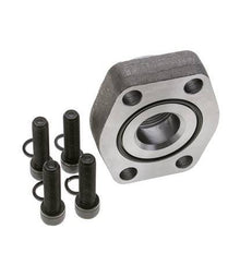 2'' SAE Flange 3000 PSI Plain Steel with G1-1/4'' Female Threads ISO 6162-1