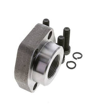 2'' SAE Flange 3000 PSI Plain Steel with G1-1/4'' Female Threads ISO 6162-1