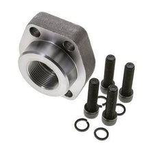2'' SAE Flange 3000 PSI Plain Steel with G1-1/4'' Female Threads ISO 6162-1