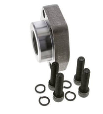 2'' SAE Flange 3000 PSI Plain Steel with G1-1/4'' Female Threads ISO 6162-1