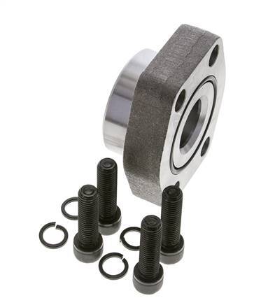 2'' SAE Flange 3000 PSI Plain Steel with G1-1/4'' Female Threads ISO 6162-1