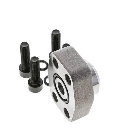 Brida 3/4'' SAE 6000 PSI Acero liso con rosca hembra G1/2'' ISO 6162-2