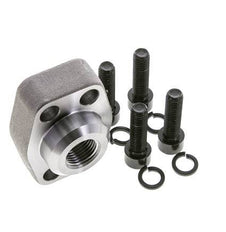 Brida 3/4'' SAE 6000 PSI Acero liso con rosca hembra G1/2'' ISO 6162-2