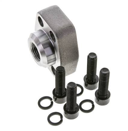 Brida 3/4'' SAE 6000 PSI Acero liso con rosca hembra G1/2'' ISO 6162-2