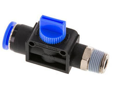 Válvula manual de cierre de 3/2 vías de 12 mm - R3/8'' de plástico/latón Válvula lateral de tubo