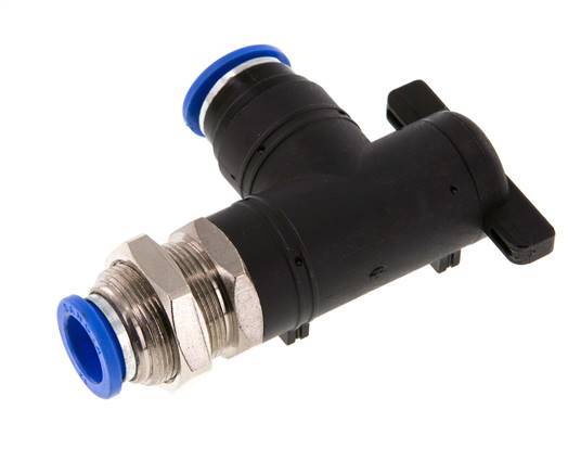Válvula de bola de codo de 2 vías de 12 mm de plástico/latón