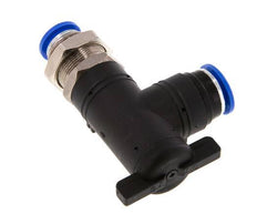 Válvula de bola de codo de 2 vías de 12 mm de plástico/latón
