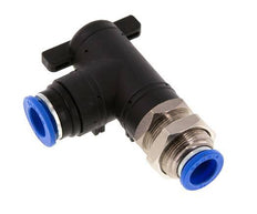 Válvula de bola de codo de 2 vías de 12 mm de plástico/latón