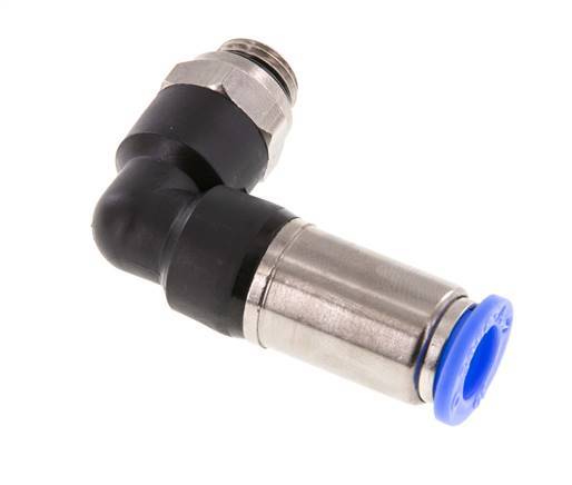 Racor rápido 10mm y G1/4'' Codo autoblocante macho Latón/PBT 0-10bar (0-145psi)