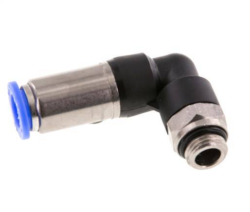 Racor rápido 10mm y G1/4'' Codo autoblocante macho Latón/PBT 0-10bar (0-145psi)