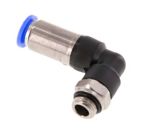 Racor rápido 10mm y G1/4'' Codo autoblocante macho Latón/PBT 0-10bar (0-145psi)
