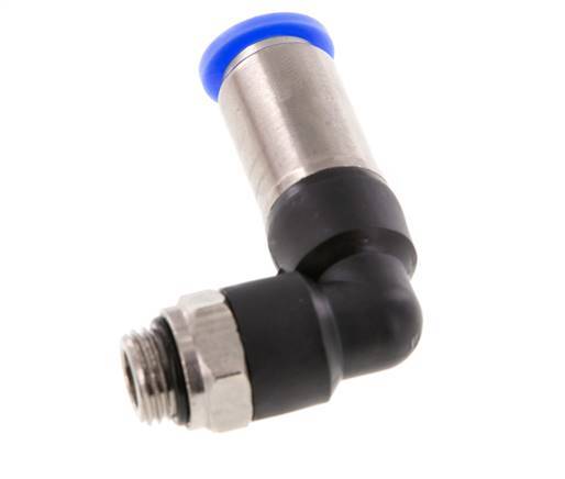 Racor rápido 10mm y G1/4'' Codo autoblocante macho Latón/PBT 0-10bar (0-145psi)