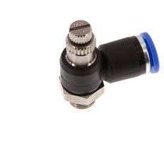 Silenciador de control de flujo Codo de salida de contador 8 mm - G1/8'' Latón/PA 66