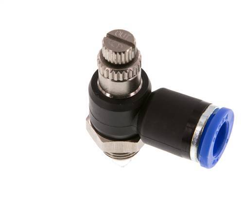 Silenciador de control de flujo Codo de salida de contador 8 mm - G1/8'' Latón/PA 66
