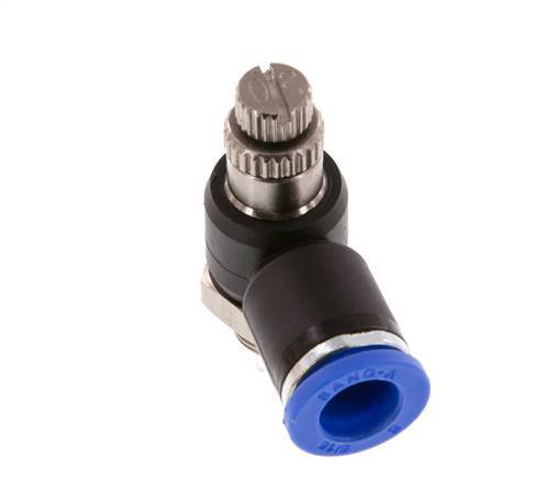 Silenciador de control de flujo Codo de salida de contador 8 mm - G1/8'' Latón/PA 66