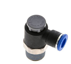 Válvula de control de flujo Codo de salida del medidor 10 mm - R1/2'' Latón/PA 66 Tuerca de seguridad