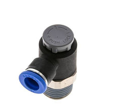 Válvula de control de flujo Codo de salida del medidor 10 mm - R1/2'' Latón/PA 66 Tuerca de seguridad