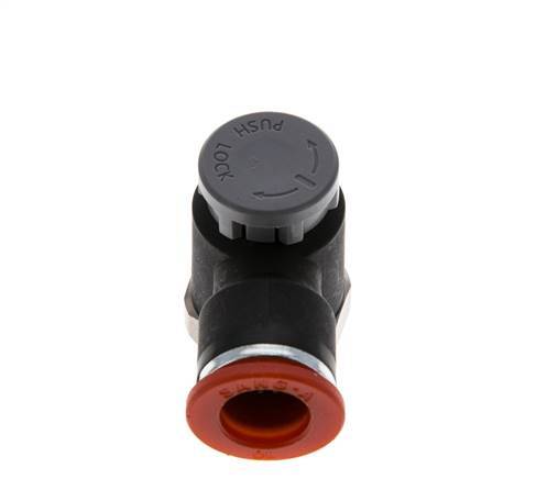 Válvula de control de flujo Codo de entrada al medidor 10 mm - R3/8'' Latón/PA 66 Tuerca de seguridad