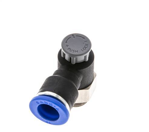Válvula reguladora de caudal Codo de salida de contador 10 mm - G1/4'' Latón/PA 66 Tuerca de seguridad